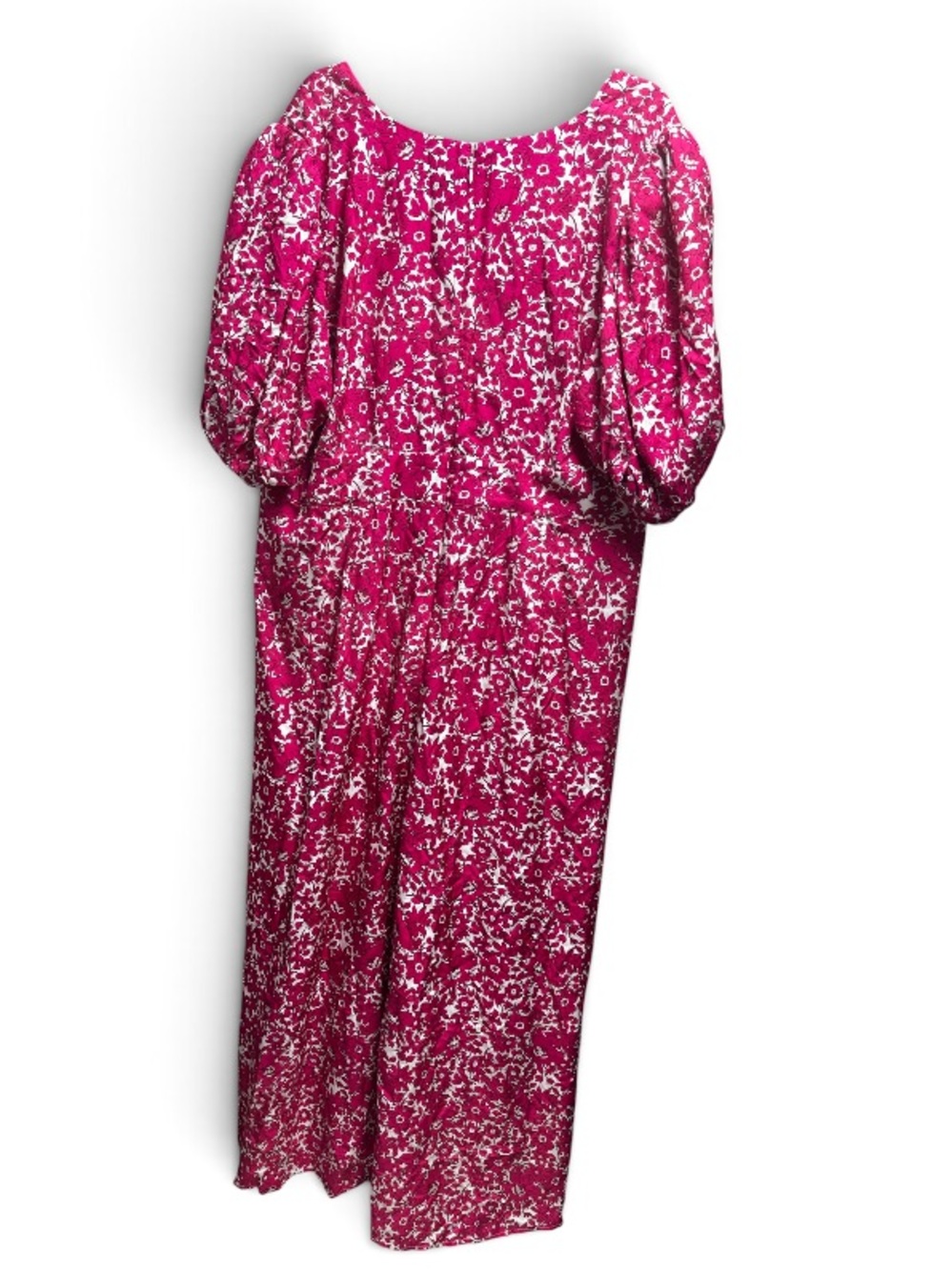 J.Crew Collection Bright Pink Floral Puff Sleeve Maxi Dress NWT Size 22W - Picture 6 of 13